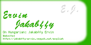 ervin jakabffy business card